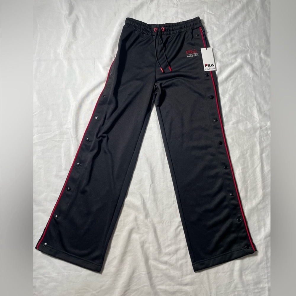 NWT Peloton Fila Women’s Size Medium Black Red White TearAway Activewear Pants